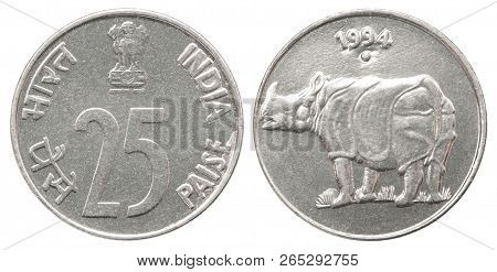Paisa Indian Coin Isolated On White Background - Set