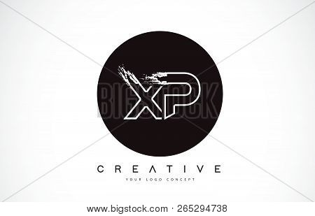 Xp Modern Leter Logo Design With Black And White Monogram. Creative Letter Logo Brush Monogram Vecto
