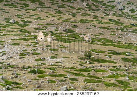 City Of The Dead. Ancient Cemetery. A Cultural And Historical Monument At El-tubu, Caucasus, Russia.