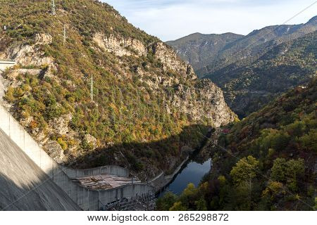 Amazing Autumn Ladscape Of The Vacha (antonivanovtsi) Reservoir, Rhodope Mountains, Plovdiv Region, 