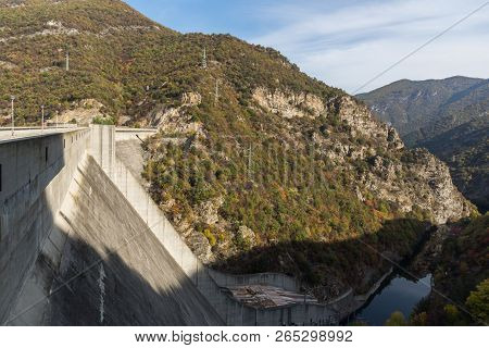 Amazing Autumn Ladscape Of The Vacha (antonivanovtsi) Reservoir, Rhodope Mountains, Plovdiv Region, 