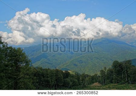 Steep Slope On The Mountain Of The Northern Caucasus