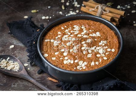 Carrot Layer Cakes With Nuts And Pineapple Cut With Roasted Whisk And Cream Cheese