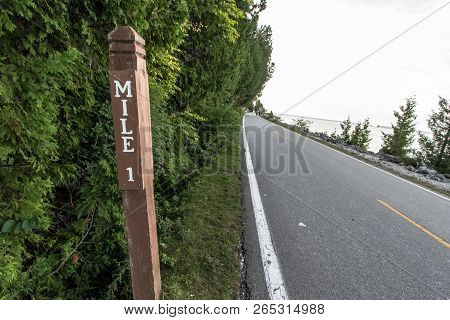 Mackinac Island Coastal Highway. M 185 On Mackinaw Island Is The Only Highway In The Us Where Vehicl