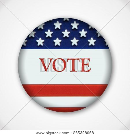 Midterm Election Pin Button Badge With American Flag