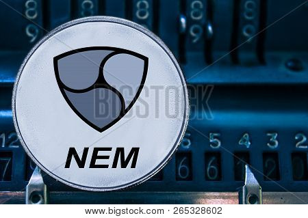 Coin Cryptocurrency Nem And Numbers Of The Arithmometer. The Concept Of Production Or Rate Of Xem.