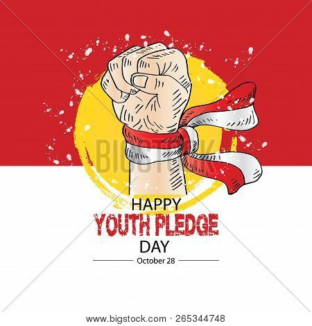 Happy Youth Pledge Day Poster Concept. October 28.