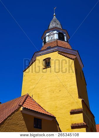 Classical Old Bell Tower Landmark Of The Old City Faaborg Denmark