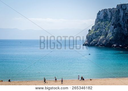 Houcima Beach And Waves And Rocks