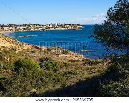 Famous Coast Beach Of Cabo Roig. Province Of Alicante. Costa Blanca. Spain Great Summer Travel Desti