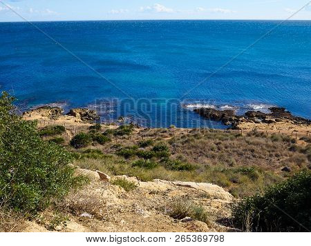 Famous Coast Beach Of Cabo Roig. Province Of Alicante. Costa Blanca. Spain Great Summer Travel Desti