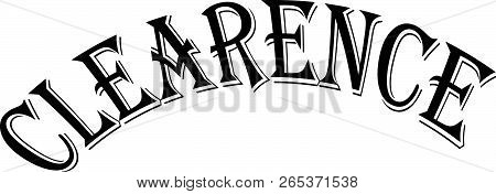 Clearence Text Sign Illustration