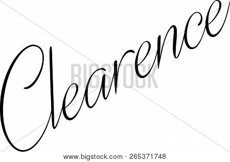 Clearence Text Sign Illustration