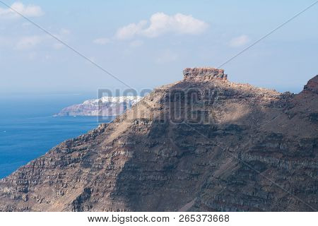 Image Of Santorini Island And The Skaros Rock.