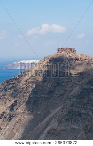 Image Of Santorini Island And The Skaros Rock.