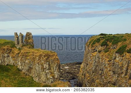 Dunseverick Castle Is The Ruins Of A Castle In County Antrim, Northern Ireland.