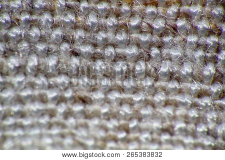 Ultra Macro Backgrounds Of Natural And Artificial Fabric For Textile And Clothing Design. Microstruc
