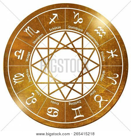 Horoscope Stars Wheel In Gold Jewellery Destiny
