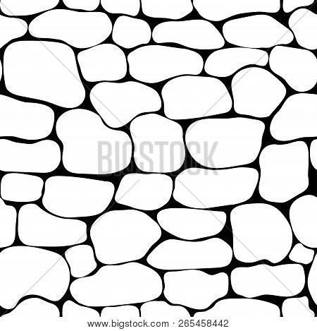 Stones Seamless Pattern. Isolation. Abstract  Background For Design.  Vector Illustration
