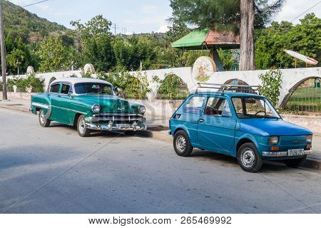 Holguin, Cuba - Jan 28, 2016 Old Cars In Holguin Cuba