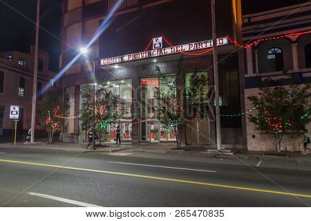 Santiago De Cuba, Cuba - Feb 6, 2016: Building Of Comite Provincial Del Partido Provincial Committee