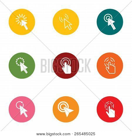 Clickthrough Icons Set. Flat Set Of 9 Clickthrough Icons For Web Isolated On White Background