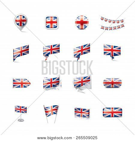 United Kingdom Flag, Vector Illustration On A White Background