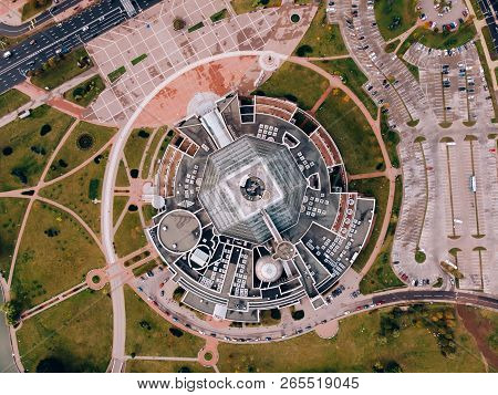 Minsk, Republic Belarus - June 21, 2018: National Library Of Belarussia Is Main Universal Scientific
