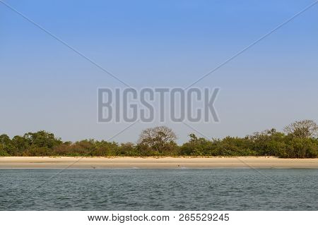 Deserted Beach In The Island Of Orango In Guinea Bissau. Orango Is Part Of The Bijagos Archipelago; 