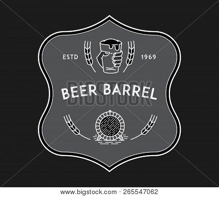 Beer Barrel White On Black Is A Vector Illustration About Drinking