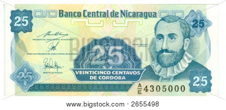 25 Centavos Bill del Nicaragua