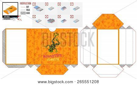 Paper Folding Box With Green Frog. Stock Vector Image