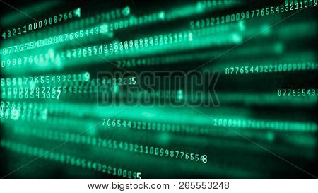 Digital Background Matrix. Binary Computer Code. Hacker Concept. 3D Rendering