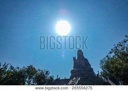 Blur Photo Of Guanyin Buddha Or 