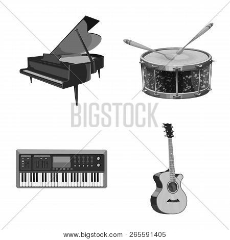 Vector Illustration Of Music And Tune Sign. Collection Of Music And Tool Vector Icon For Stock.
