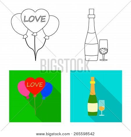 Vector Illustration Of Party And Birthday Icon. Set Of Party And Celebration Vector Icon For Stock.