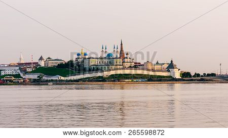 View Of The Kazan Kremlin With Presidential Palace, Annunciation Cathedral, Soyembika Tower And Qols