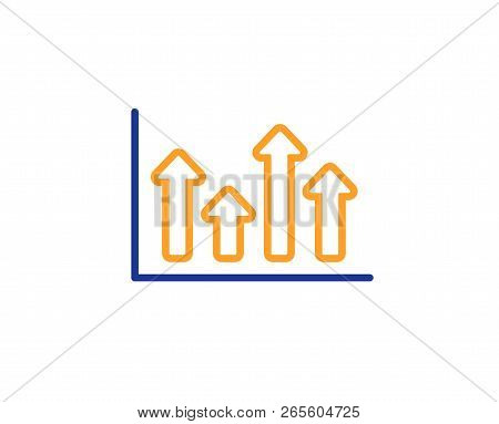Growth Chart Line Icon. Financial Graph Sign. Upper Arrows Symbol. Business Investment. Colorful Out