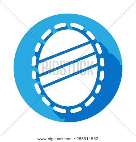Bathroom Mirror Icon With Long Shadow. Bathroom And Sauna Element Icon With Long Shadow. Signs, Outl