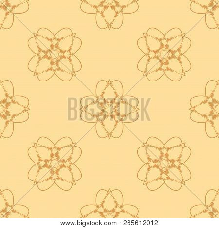 Seamless Abstract Background. Abstract Frame With Flowers. Pyrography Flowers.