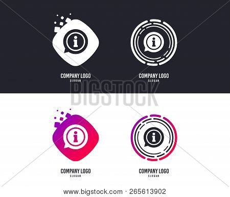 Logotype Concept. Information Sign Icon. Info Speech Bubble Symbol. Logo Design. Colorful Buttons Wi