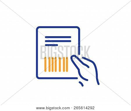 Parcel Invoice Line Icon. Delivery Document Sign. Package Shipping Symbol. Colorful Outline Concept.