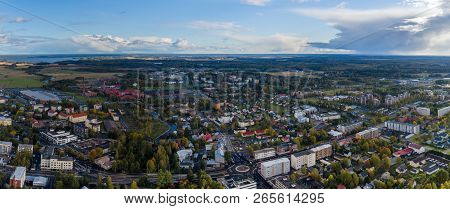 Panorama City View Of Forssa From The Air, Finland