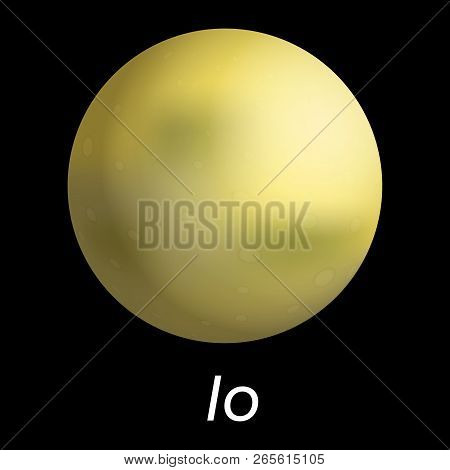 Space Io Icon. Realistic Illustration Of Space Io Vector Icon For Web Design