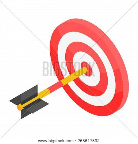 Bulleye Shot Icon. Isometric Of Bulleye Shot Vector Icon For Web Design Isolated On White Background