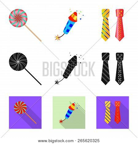 Vector Illustration Of Party And Birthday Icon. Set Of Party And Celebration Vector Icon For Stock.