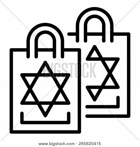 Jewish Pack Icon. Outline Jewish Pack Vector Icon For Web Design Isolated On White Background