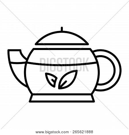 Oriental Teapot Icon. Outline Oriental Teapot Vector Icon For Web Design Isolated On White Backgroun