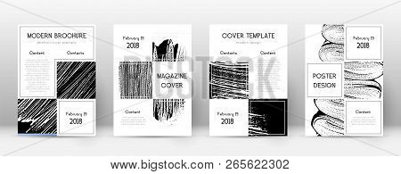 Cover Page Design Template. Business Brochure Layout. Beautiful Trendy Abstract Cover Page. Black An