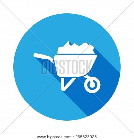 Building Trolley Icon With Long Shadow. Elements Of Constraction Icon With Long Shadow. Signs And Sy